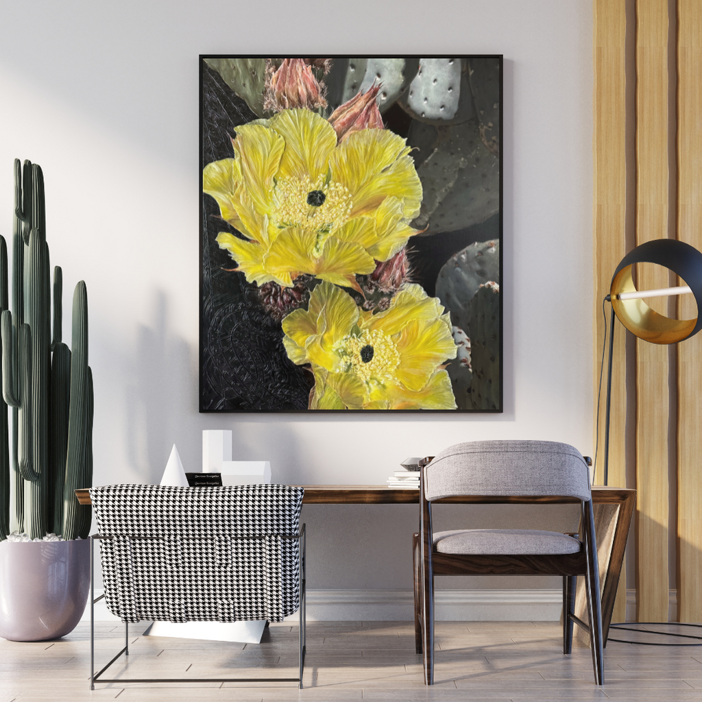 Yellow Prickly Pear Original Painting